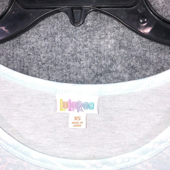 LuLaRoe Dress Women's Size XS Blue White Short Sleeves‎ Pockets Maxi Comfortable - Picture 4 of 10